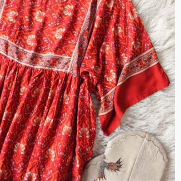 Boho Floral Print Tunic Mini Dress - Picture 9 of 12